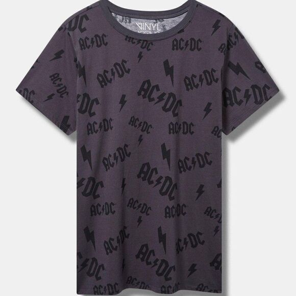 torrid Tops - Torrid ACDC Classic Fit Cotton All Over Print Crew Tee  NEW
